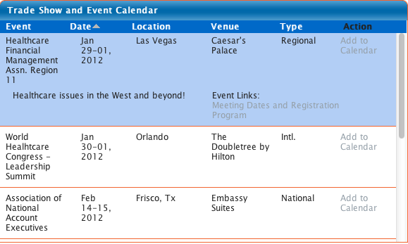 Trade Show & Event Calendar