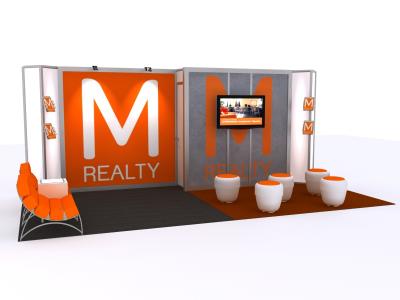 Custom Modular Hybrid Displays | Trade Show Island - 10 x 20 Version