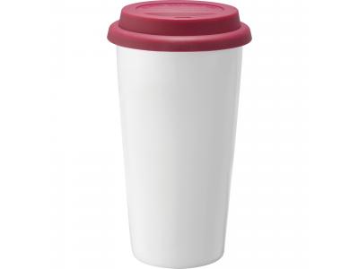 Promotional Giveaway Drinkware | Mega Double-Wall Ceramic Tumbler 15oz Red