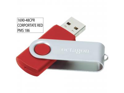 Promotional Giveaway Technology | Rotate Flash Drive 2GB Corporate Red
