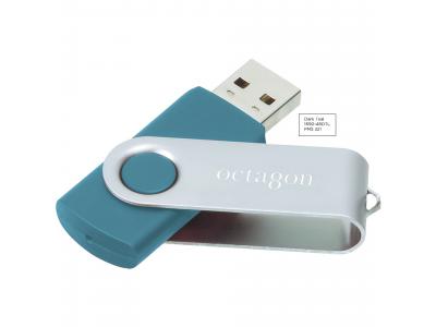 Promotional Giveaway Technology | Rotate Flash Drive 2GB Dark Teal