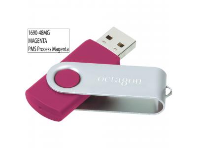 Promotional Giveaway Technology | Rotate Flash Drive 2GB Magenta