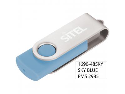 Promotional Giveaway Technology | Rotate Flash Drive 2GB Sky Blue