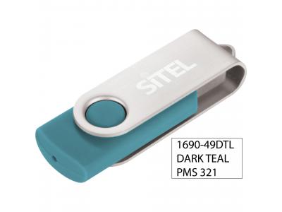 Promotional Giveaway Technology | Rotate Flash Drive 4GB Dark Teal