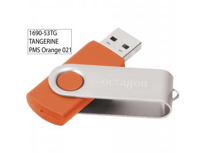 Promotional Giveaway Technology | Rotate Flashdrive 8GB Tangerine
