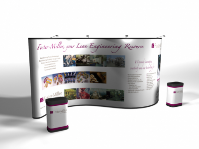  20 Ft Serpentine Pop Up Displays w/Photo Mural Panels | Pop Up Display