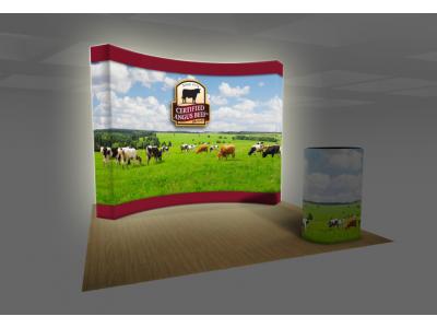 Pop up Displays | 401 VBurst BACKLIT 4x3 Curved Angus