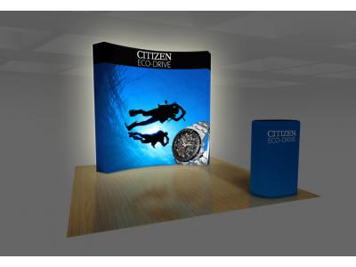 Pop up Displays | VBurst 8' Kit Curved BACKLIT 10'x10' space