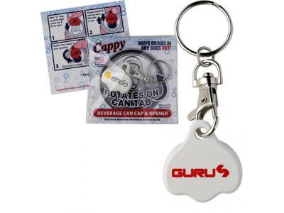 Promotional Giveaway Gifts & Kits | Cappy Beverage Cap with Key Tag