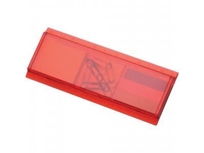 Promotional Giveaway Office | Work Rules Desk Organizer Translucent Red