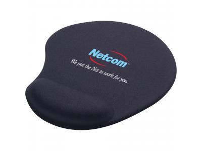 Promotional Giveaway Office | Solid Jersey Gel Mouse Pad / Wrist Rest Black