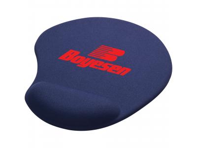 Promotional Giveaway Office | Solid Jersey Gel Mouse Pad / Wrist Rest Blue