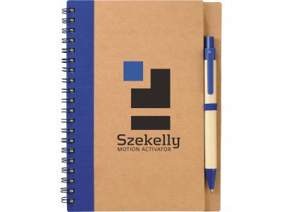 Promotional Giveaway Office | The Eco Spiral Notebook & Pen Blue