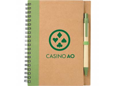 Promotional Giveaway Office | The Eco Spiral Notebook & Pen Green