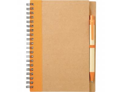 Promotional Giveaway Office | The Eco Spiral Notebook & Pen Orange