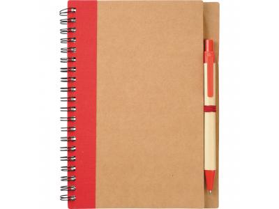 Promotional Giveaway Office | The Eco Spiral Notebook & Pen Red
