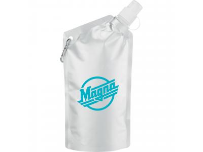 Promotional Giveaway Drinkware | Cabo 20-Oz. Water Bag With Carabiner Metal Grey