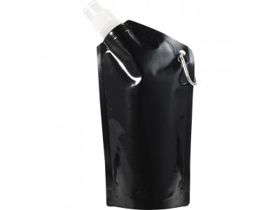 Promotional Giveaway Drinkware | Cabo 20-Oz. Water Bag With Carabiner Tran Black
