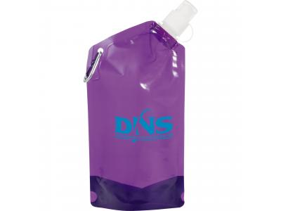 Promotional Giveaway Drinkware | Cabo 20-Oz. Water Bag With Carabiner Tran Purpl