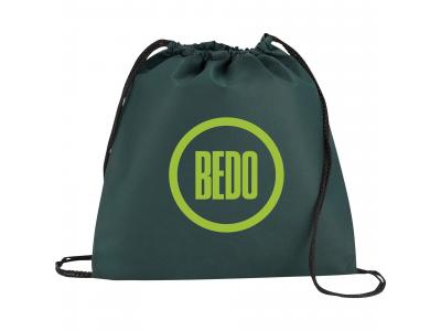 Promotional Giveaway Bags | The Evergreen Drawstring Cinch Backpack Hunter Green