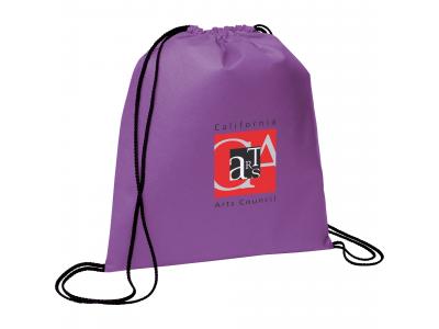 Promotional Giveaway Bags | The Evergreen Drawstring Cinch Backpack Purple