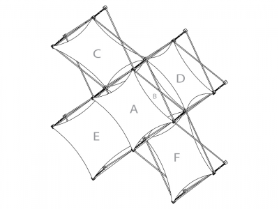 Pop Up Trade Show Display | Xpressions XSNAP Schematic 5Quad A