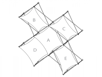 Pop Up Trade Show Display | Xpressions XSNAP Schematic 5Quad B