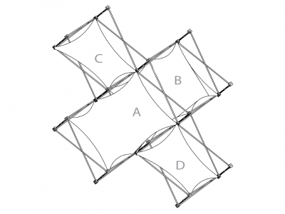 Pop Up Trade Show Display | Xpressions XSNAP Schematic 5Quad D