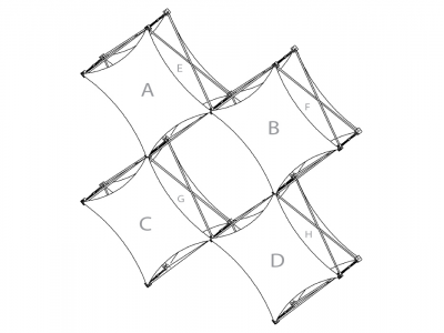Pop Up Trade Show Display | Xpressions XSNAP Schematic 5Quad E