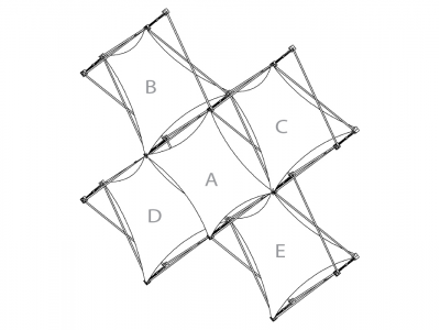 Pop Up Trade Show Display | Xpressions XSNAP Schematic 5Quad F