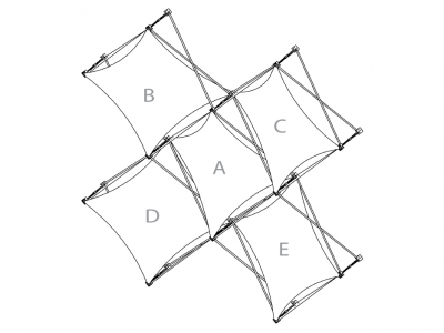 Pop Up Trade Show Display | Xpressions XSNAP Schematic 5Quad G