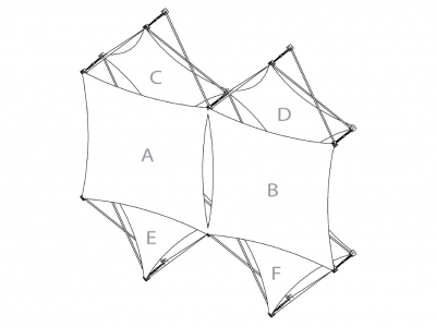 Pop Up Trade Show Display | Xpressions XSNAP Schematic 5Quad H