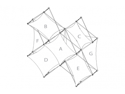 Pop Up Trade Show Display | Xpressions XSNAP Schematic 5Quad I