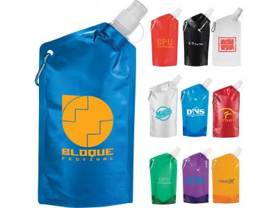 Promotional Giveaway Drinkware | Cabo 20-Oz. Water Bag With Carabiner 