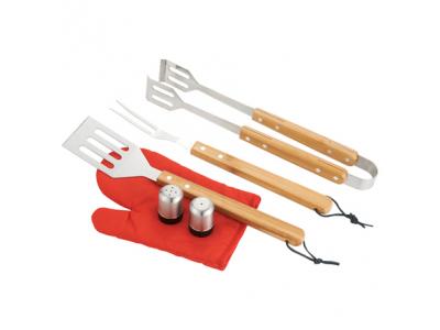 Promotional Giveaway Gifts & Kits | BBQ Now Apron and 3 piece BBQ Set