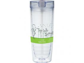 Promotional Giveaway Drinkware | Hot & Cold Flip N Sip Vortex Tumbler 20oz Clear