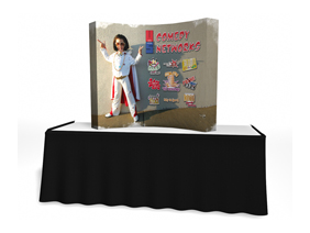 V Burst Pop Up Displays | 5' V Burst Curved Frame Table Top