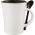 Promotional Giveaway Drinkware | Dolce 10-Oz. Ceramic Mug With Spoon Black Trim