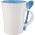 Promotional Giveaway Drinkware | Dolce 10-Oz. Ceramic Mug With Spoon Blue Trim