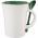 Promotional Giveaway Drinkware | Dolce 10-Oz. Ceramic Mug With Spoon Green Trim