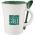 Promotional Giveaway Drinkware | Dolce 10-Oz. Ceramic Mug With Spoon Green Trim