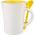 Promotional Giveaway Drinkware | Dolce 10-Oz. Ceramic Mug With Spoon Yellow Trim