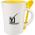 Promotional Giveaway Drinkware | Dolce 10-Oz. Ceramic Mug With Spoon Yellow Trim